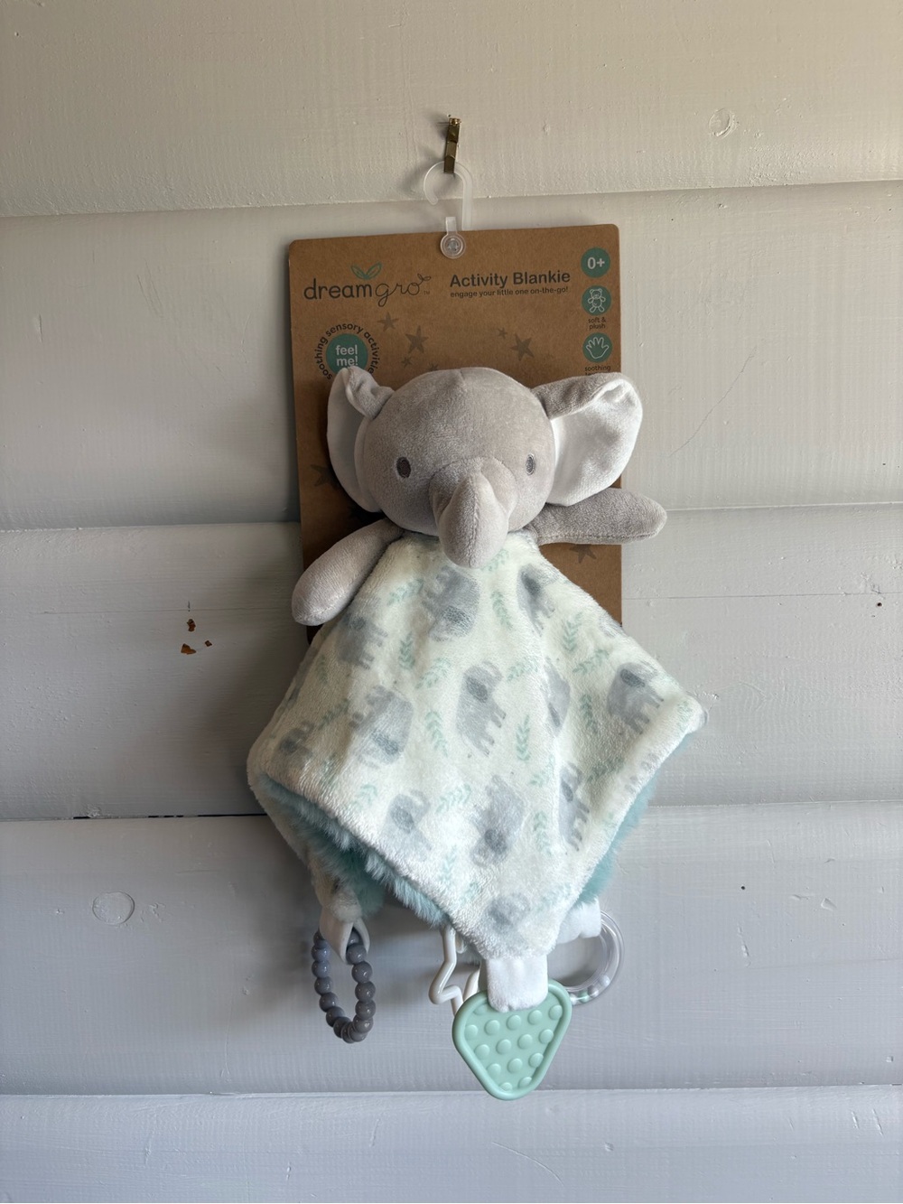 Dreamgro Elephant Activity Blankie Lovey NWT Baby Security Blanket Teether
